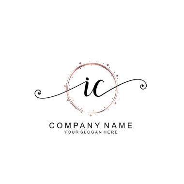 Modern El Yazısı Biçimli Zarif IC İlk Logo Koleksiyonu