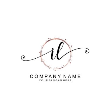 Modern El Yazısı Biçimli Zarif IL İlk Logo Koleksiyonu