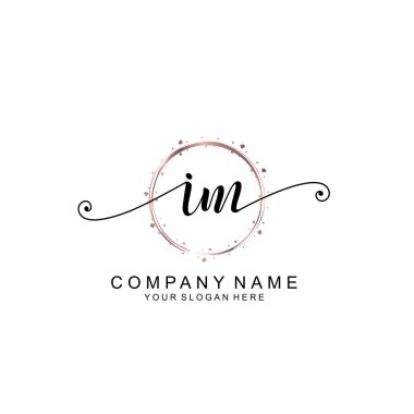 Modern El Yazısı Biçimli Zarif IM İlk Logo Koleksiyonu