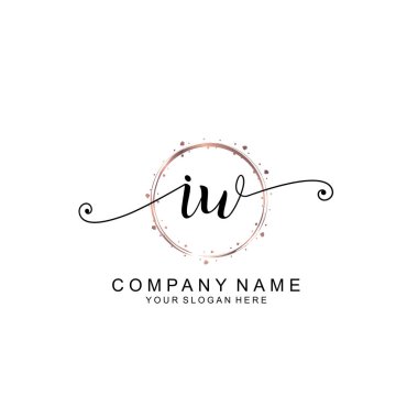 Modern El Yazısı Biçimli Zarif IW İlk Logo Koleksiyonu