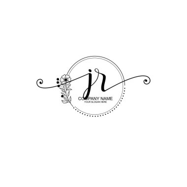 JR Monogram ile Zarif Çiçek Baş Logosu Tasarımı