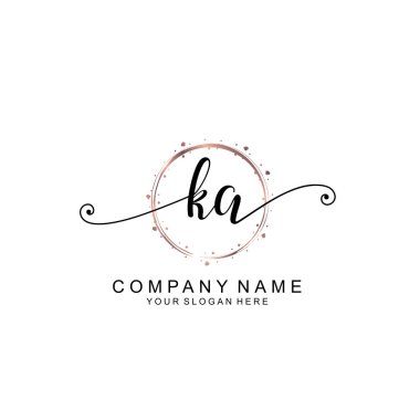 Modern El Yazısı Biçimli Zarif KA İlk Logo Koleksiyonu