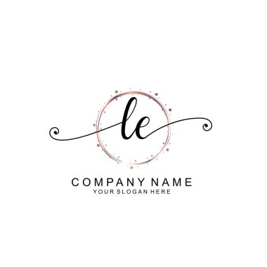 Modern El Yazısı Biçimli Zarif LE İlk Logo Koleksiyonu
