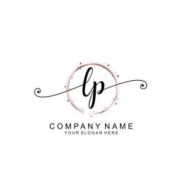 Modern El Yazısı Biçimli Zarif LP İlk Logo Koleksiyonu