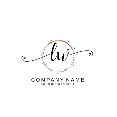 Modern El Yazısı Biçimli Zarif LW İlk Logo Koleksiyonu