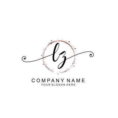 Modern El Yazısı Biçimli Zarif LZ İlk Logo Koleksiyonu