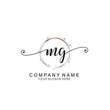 Modern El Yazısı Biçimli Zarif MG İlk Logo Koleksiyonu