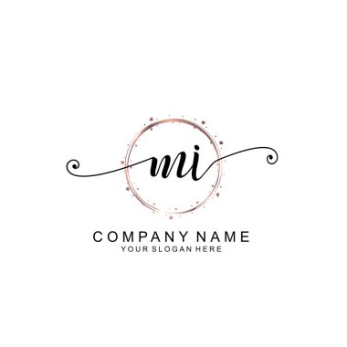 Modern El Yazısı Biçimli Zarif MI İlk Logo Koleksiyonu