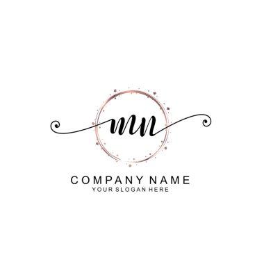 Modern El Yazısı Biçimli Zarif MN İlk Logo Koleksiyonu
