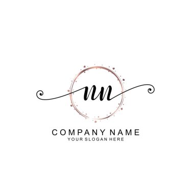 Modern El Yazısı Biçimli Zarif NN İlk Logo Koleksiyonu