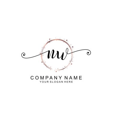 Modern El Yazısı Biçimli Zarif NW İlk Logo Koleksiyonu