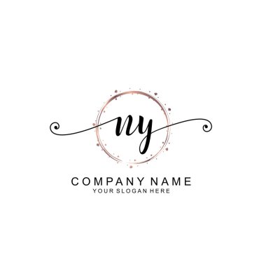 Modern El Yazısı Biçimli Zarif NY İlk Logo Koleksiyonu