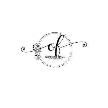 Monogram ile Zarif Çiçek Baş Logosu Tasarımı