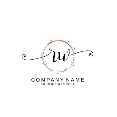 Modern El Yazısı Biçimli Zarif RW İlk Logo Koleksiyonu