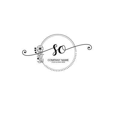 So Monogram ile Zarif Çiçek Baş Logosu Tasarımı
