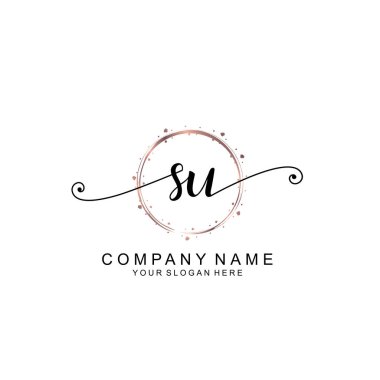 Modern El Yazısı Biçimli Zarif SU İlk Logo Koleksiyonu