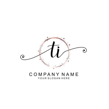 Modern El Yazısı Biçimli Zarif TI İlk Logo Koleksiyonu