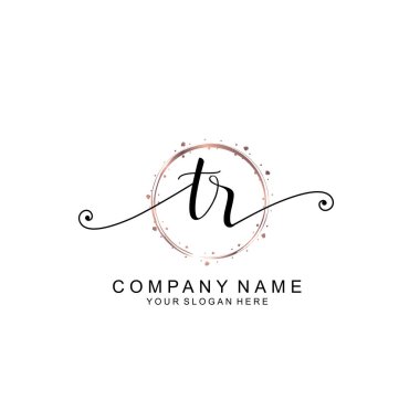 Modern El Yazısı Biçimli Zarif TR İlk Logo Koleksiyonu