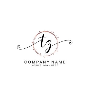 Modern El Yazısı Biçimli Zarif TZ İlk Logo Koleksiyonu