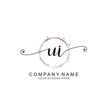 Modern El Yazısı Biçimli Zarif UI İlk Logo Koleksiyonu