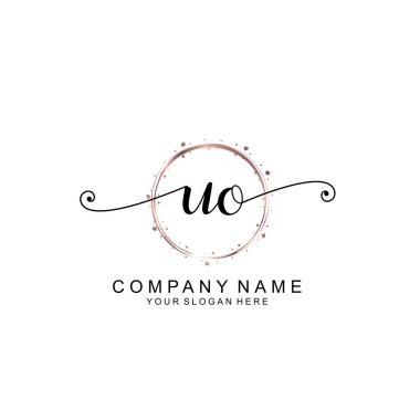 Modern El Yazısı Biçimli Zarif UO İlk Logo Koleksiyonu