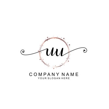 Modern El Yazısı Biçimli Zarif UU İlk Logo Koleksiyonu