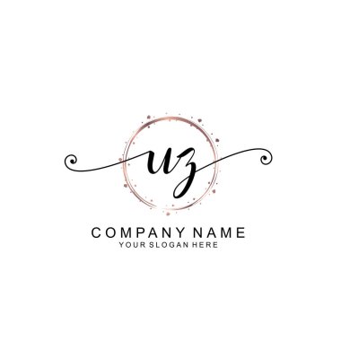 Modern El Yazısı Biçimli Zarif UZ İlk Logo Koleksiyonu