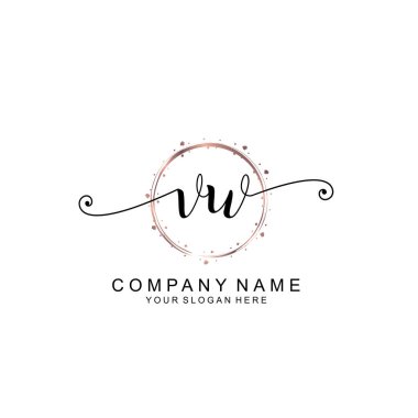 Modern El Yazısı Biçimli Zarif VW İlk Logo Koleksiyonu