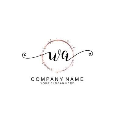 Modern El Yazısı Biçimli Zarif WA İlk Logo Koleksiyonu