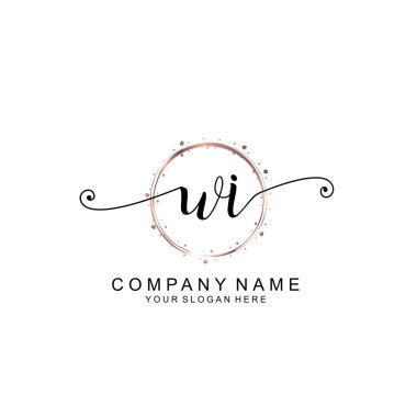 Modern El Yazısı Biçimli Zarif WI İlk Logo Koleksiyonu