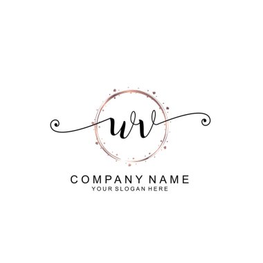 Modern El Yazısı Biçimli Zarif WV İlk Logo Koleksiyonu