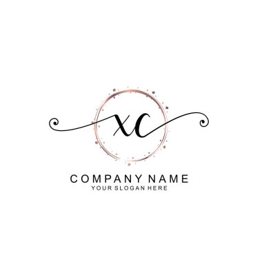 Modern El Yazısı Biçimli Zarif XC İlk Logo Koleksiyonu