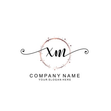 Modern El Yazısı Biçimli Zarif XM İlk Logo Koleksiyonu