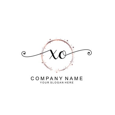 Modern El Yazısı Biçimli Zarif XO İlk Logo Koleksiyonu