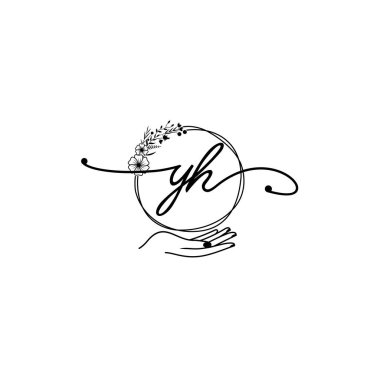 Zarif YH Sanatsal Fışkırtmalı İlk Logo Tasarımı