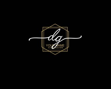 Modern Çizgi Sanatı ve Doğa Elementleri ile Moda DG Monogram Logosu Tasarımı