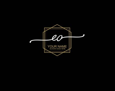 Modern Satır Sanatı ve Doğa Elementleri ile Moda EO Monogram Logosu Tasarımı