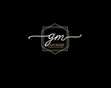 Modern Çizgi Sanatı ve Doğa Elementleri ile GM Monogram Logo Tasarımı