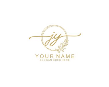 Dekoratif Çerçeveli Yaratıcı El Yazısı JY Başlangıç Logoları