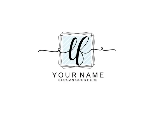 Dekoratif Çerçeveli Yaratıcı El Yazısı LF Başlangıç Logoları