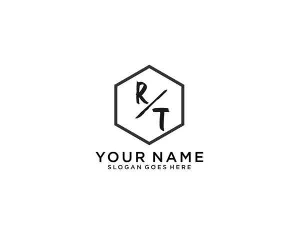 Dekoratif Çerçeveli Yaratıcı El Yazısı RT Başlangıç Logoları