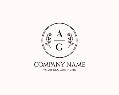 Botanik Aksanlı Minimalist AG Monogram Logoları