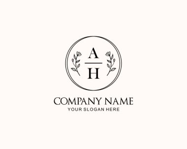 Botanik Aksanlı Minimalist AH Monogram Logoları