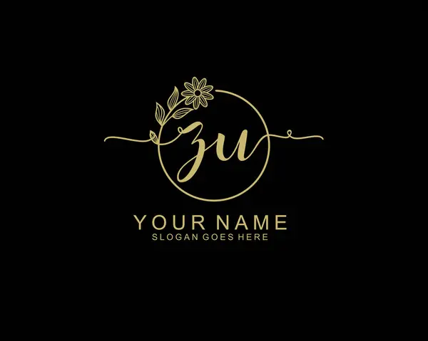 Kişisel ya da İş Markaları İçin Minimalist Çiçekçi ZU İlk Logo