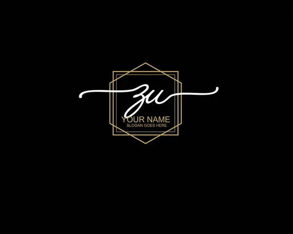 Modern Çizgi Sanatı ve Doğa Elementleri ile ZU Monogram Logosu Tasarımı