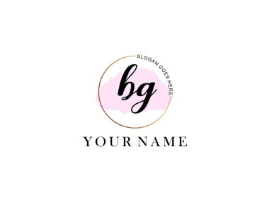 Brand Kimliği için BG Modern El Yazısı Logo Kavramları