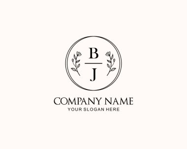 Botanik Aksanlı Minimalist BJ Monogram Logoları