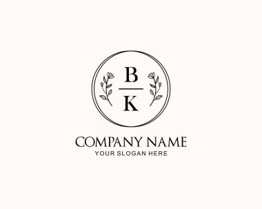 Botanik Aksanlı Minimalist BK Monogram Logoları