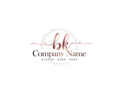 Brand Kimliği için BK Modern El Yazısı Logo Kavramları