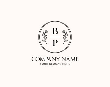Botanik Aksanlı Minimalist BP Monogram Logoları